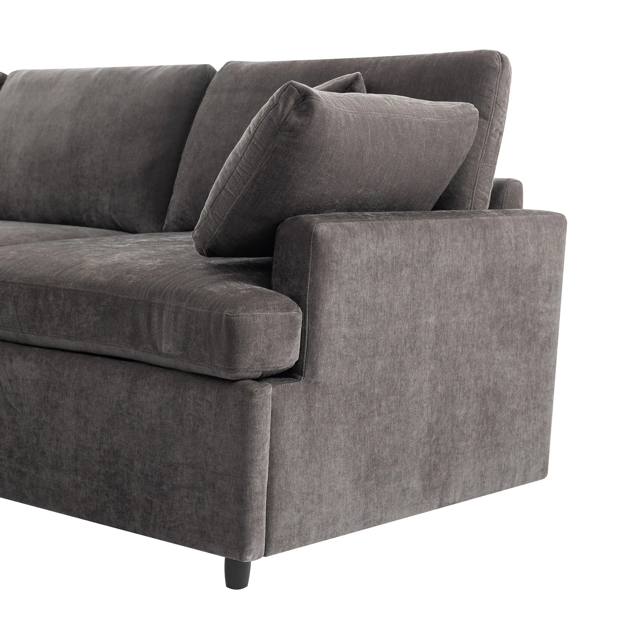 [ Video Provided]U_STYLE Modern Large U-Shape Sectional Sofa, with Removable Ottomans for Living Room (6-Seater)