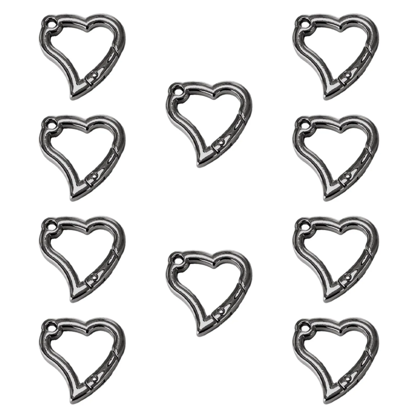 10 Pieces Spring Snap Hooks Metal Key Chain Hooks for Bags Lanyard Backpacks Gray Black