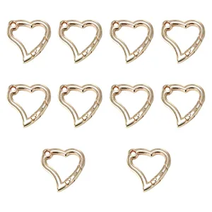 10 Pieces Spring Snap Hooks Metal Key Chain Hooks for Bags Lanyard Backpacks Light Gold