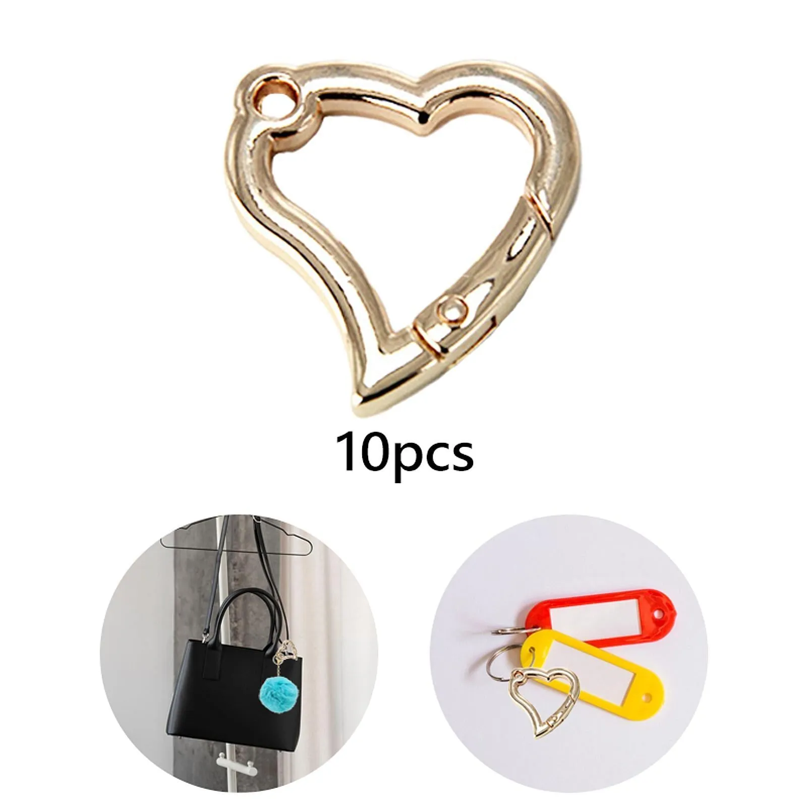 10 Pieces Spring Snap Hooks Metal Key Chain Hooks for Bags Lanyard Backpacks Light Gold