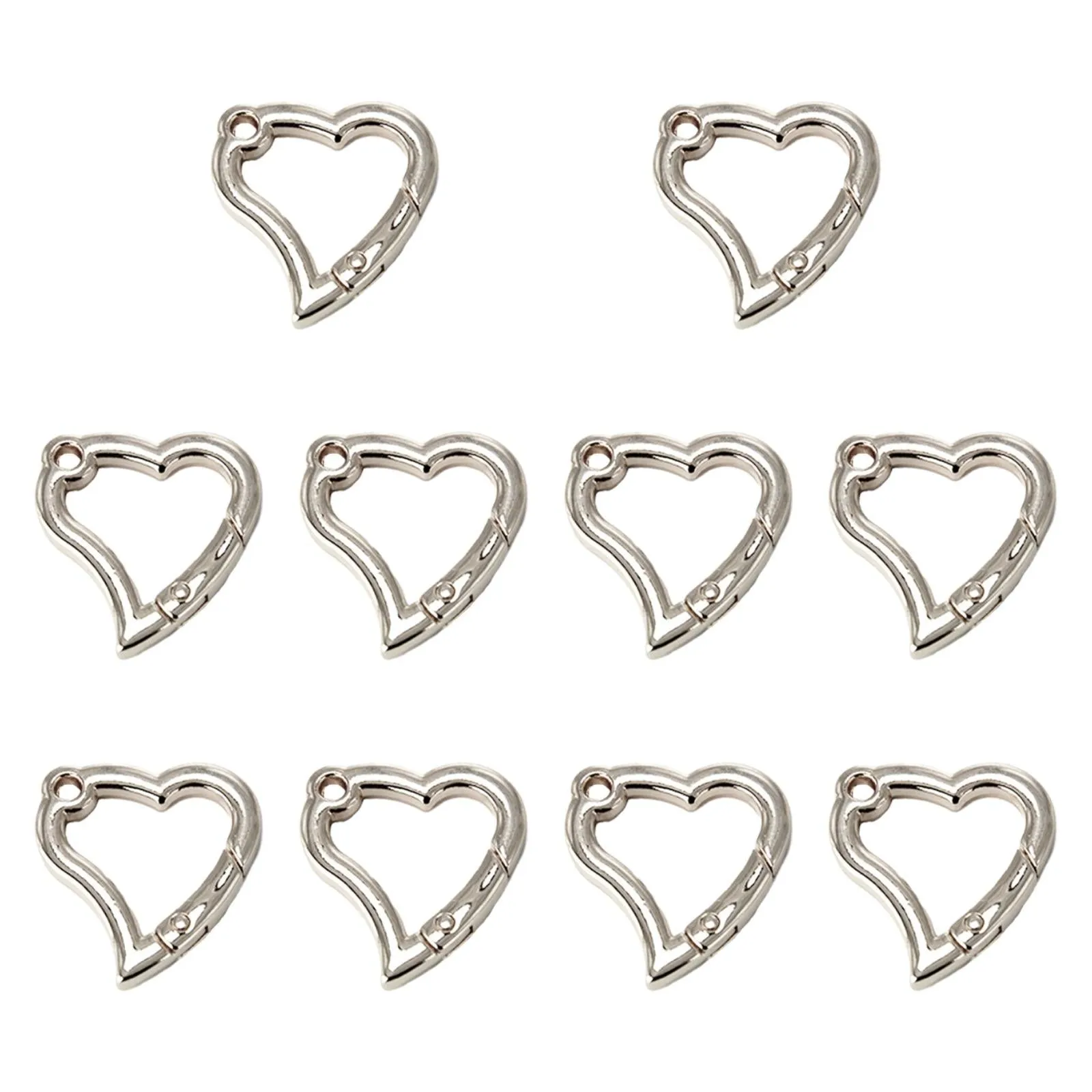 10 Pieces Spring Snap Hooks Metal Key Chain Hooks for Bags Lanyard Backpacks White