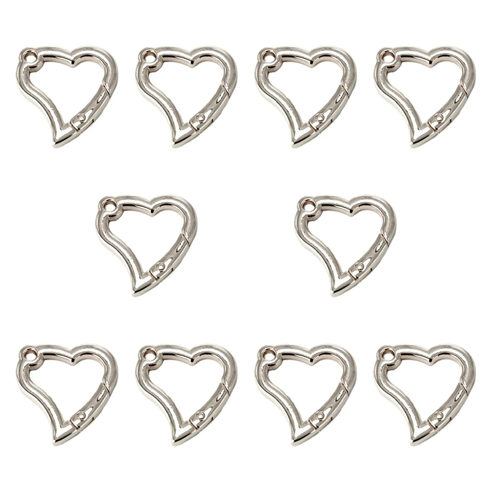 10 Pieces Spring Snap Hooks Metal Key Chain Hooks for Bags Lanyard Backpacks White