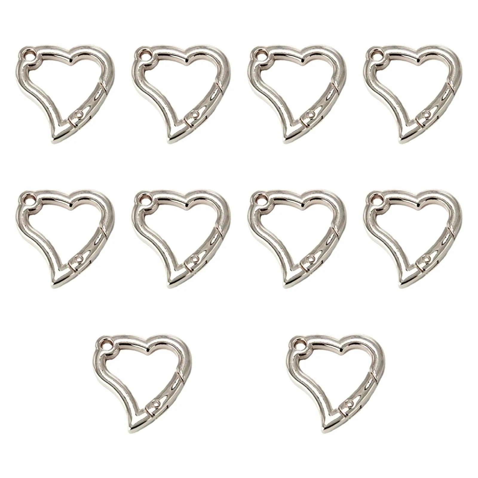 10 Pieces Spring Snap Hooks Metal Key Chain Hooks for Bags Lanyard Backpacks White