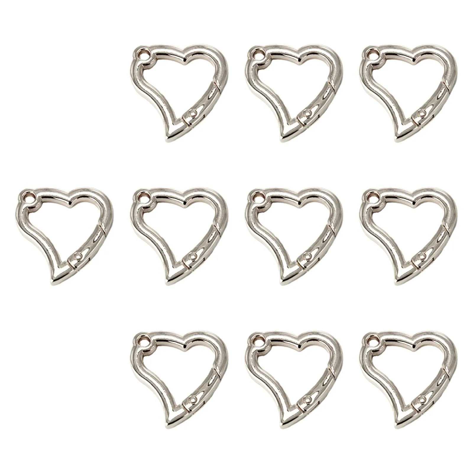 10 Pieces Spring Snap Hooks Metal Key Chain Hooks for Bags Lanyard Backpacks White