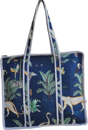 100% Cotton Jungle Print Shoulder Bag Tote Bag Women Reversible Shopping Bag and Grocery Bags Stylish Travel Bag Gift for Her