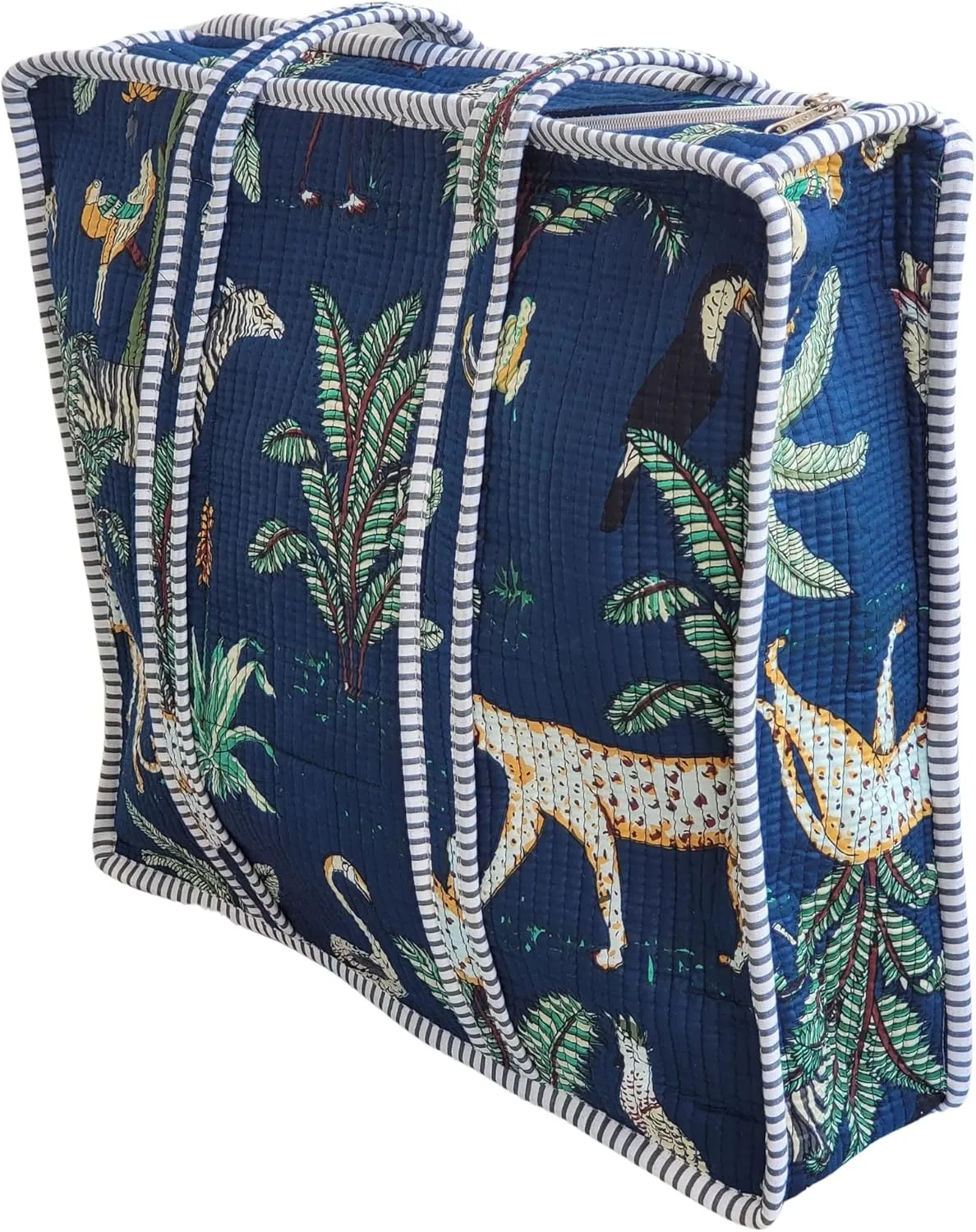 100% Cotton Jungle Print Shoulder Bag Tote Bag Women Reversible Shopping Bag and Grocery Bags Stylish Travel Bag Gift for Her