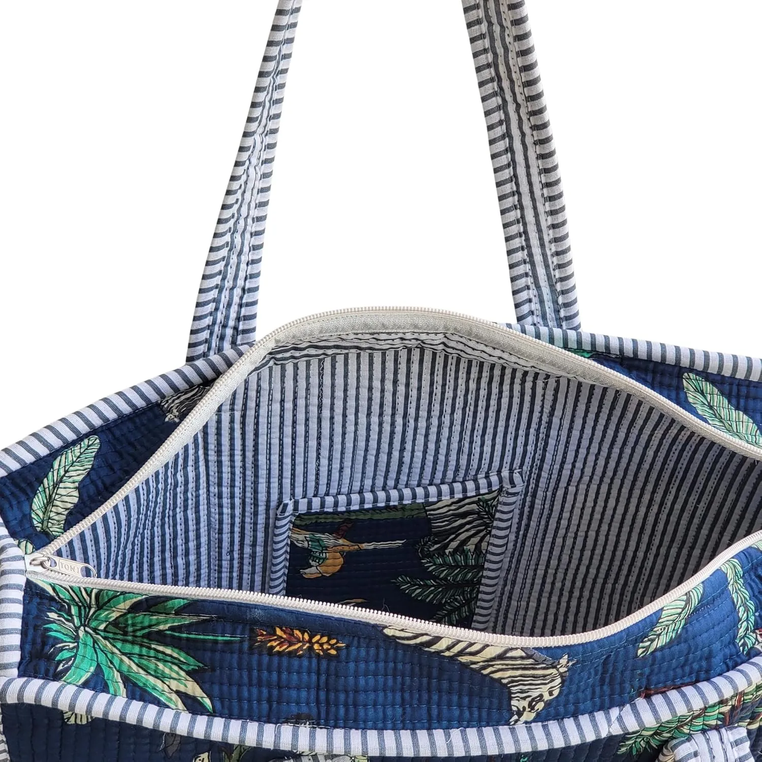100% Cotton Jungle Print Shoulder Bag Tote Bag Women Reversible Shopping Bag and Grocery Bags Stylish Travel Bag Gift for Her