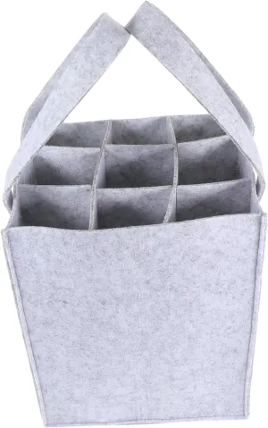 1Pc Light Grey Wine Bottle Pouch Stylish Wine Cover Decor Divided Bottle Bag for Parties and Design for Wine Bottles