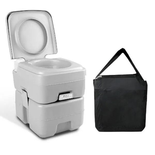 20L Portable Outdoor Camping Toilet with Carry Bag- Grey