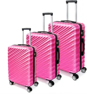 3 Piece Hard Shell Luggage, Modern Lightweight Suitcase with Hooks and Spinner Wheels ABS Lightweights Checked with Password Lock and Telescopic Rod for Business Travel Domestic Foreign Travel