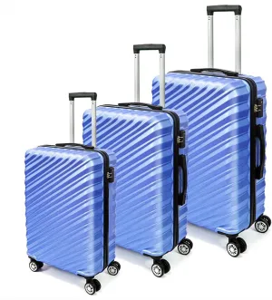 3 Piece Hard Shell Luggage, Modern Lightweight Suitcase with Hooks and Spinner Wheels ABS Lightweights Checked with Password Lock and Telescopic Rod for Business Travel Domestic Foreign Travel