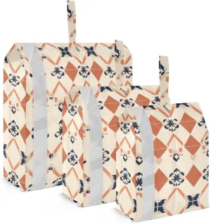 3 Set Travel Packing Cubes For Suitcases, Squares Gold Red Succulent, Stackable, Garment Bag Closet Storage, Luggage Space Saver, Organizadores De Maletas Para