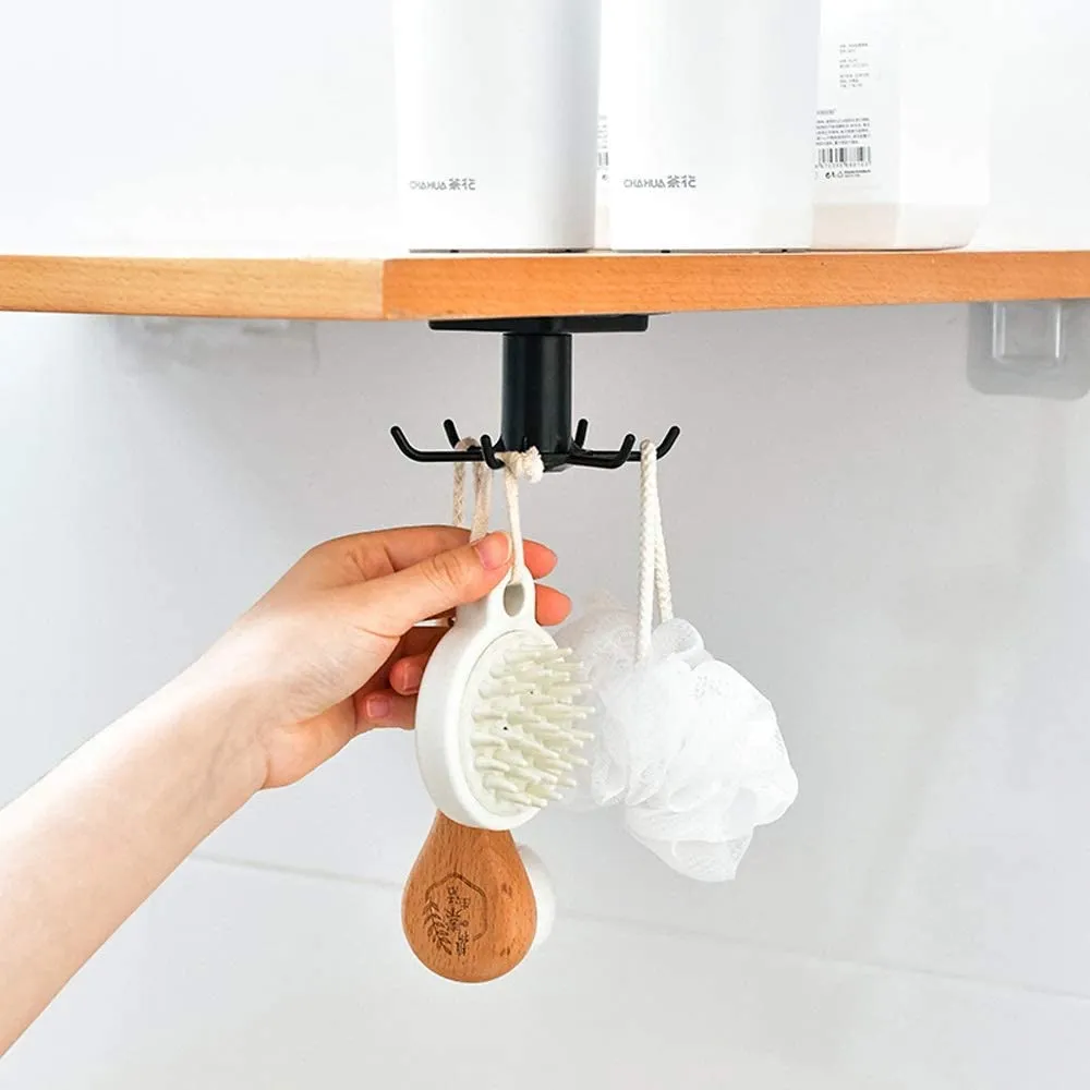 4077 Rotating Folding Hook, Kitchen Utensil Holder for Hanging, Heavy Duty Hanger Hooks For Bathroom, Key Hooks For Living Room & Bedroom
