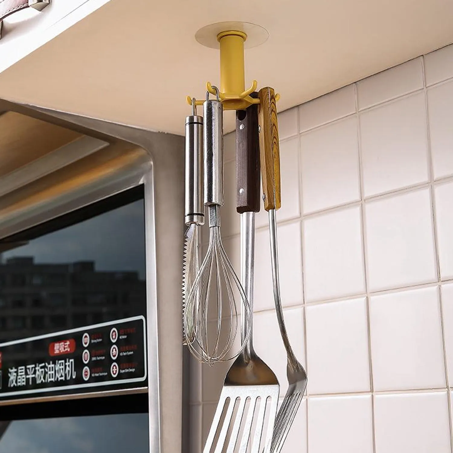 4077 Rotating Folding Hook, Kitchen Utensil Holder for Hanging, Heavy Duty Hanger Hooks For Bathroom, Key Hooks For Living Room & Bedroom