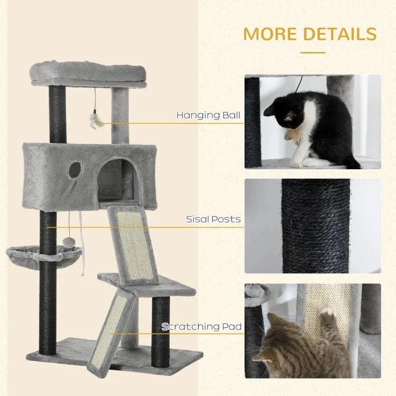 47" Cat Tree Activity Center - Light Gray