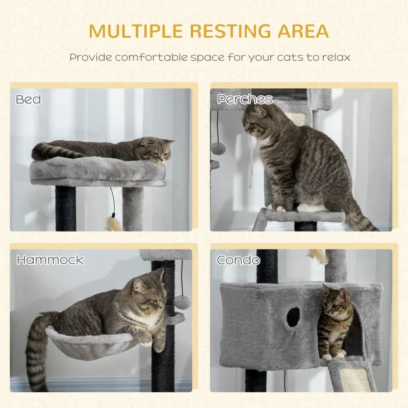 47" Cat Tree Activity Center - Light Gray