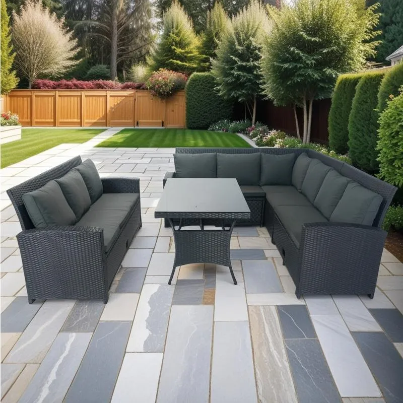 5 Piece Patio wicker Outdoor Sectional Set