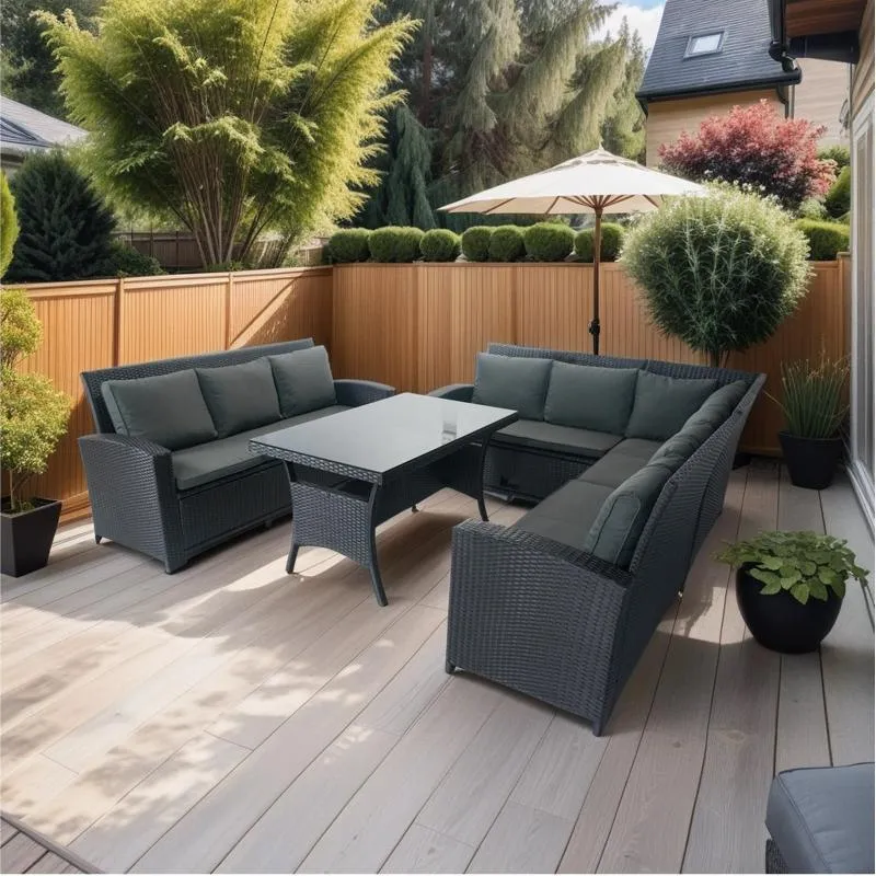 5 Piece Patio wicker Outdoor Sectional Set