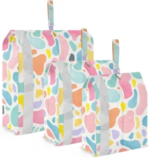 Abstract Watercolor Rainbow Packing Cubes for Travel 3 Set Travel Compression Bags Luggage Organizer Bags for Woman Man