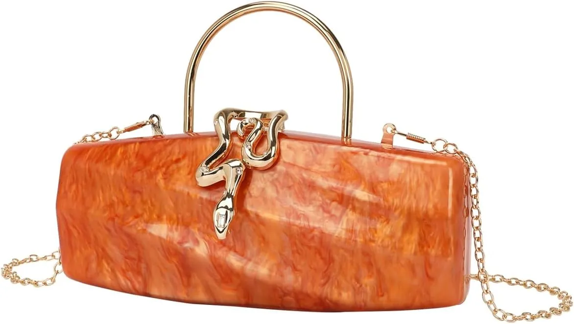 Acrylic Clutch Purses for Women Cute Chic Snake Evening Handbag Trendy Evening Clutch Bag for Prom Wedding Party 2025