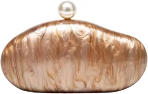 Acrylic Shell Clutch Purse for Women Chic Evening Bag with Chain Glitter Marble Purses Handbag for Wedding Party Prom 2025