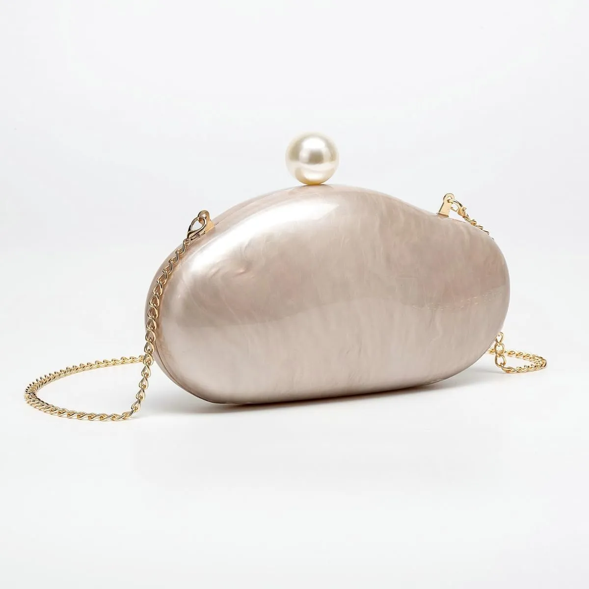 Acrylic Shell Clutch Purse for Women Chic Evening Bag with Chain Glitter Marble Purses Handbag for Wedding Party Prom 2025