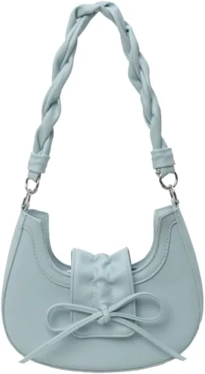 Aesthetic Bowknot Bag for Women Cute Trendy Underarm Shoulder Hobo Bag Soft PU Lightweight Purse Handbag
