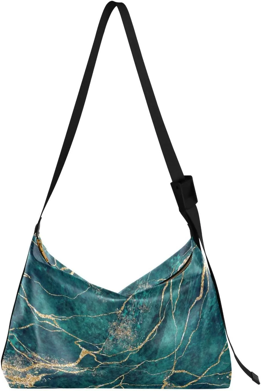 ALAZA Malachite Green Marble Modern Womens Tote Bag Leather Shoulder Bag For Women Men Large Hobo Cross Body Bags Handbag