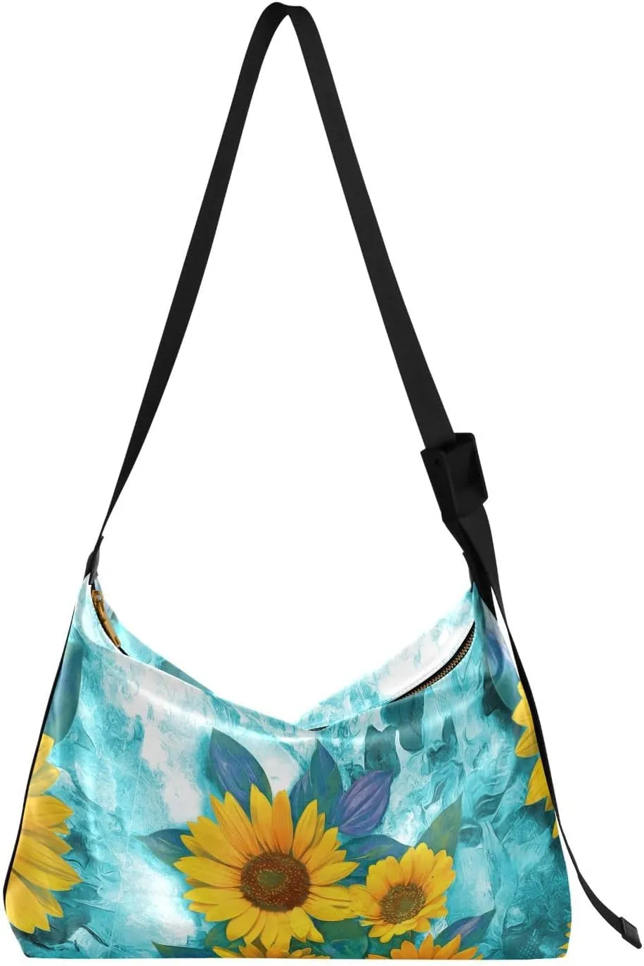 ALAZA Sunflower Modern Art Flowewr Flroal Womens Tote Bag Leather Shoulder Bag For Women Men Large Hobo Cross Body Bags Handbag