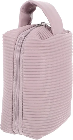 Angoily Make up Bag Travel Storage Portable Toiletry Storage Holder Large Capacity for Cosmetics Makeup Tools, Pink, 22x8cm