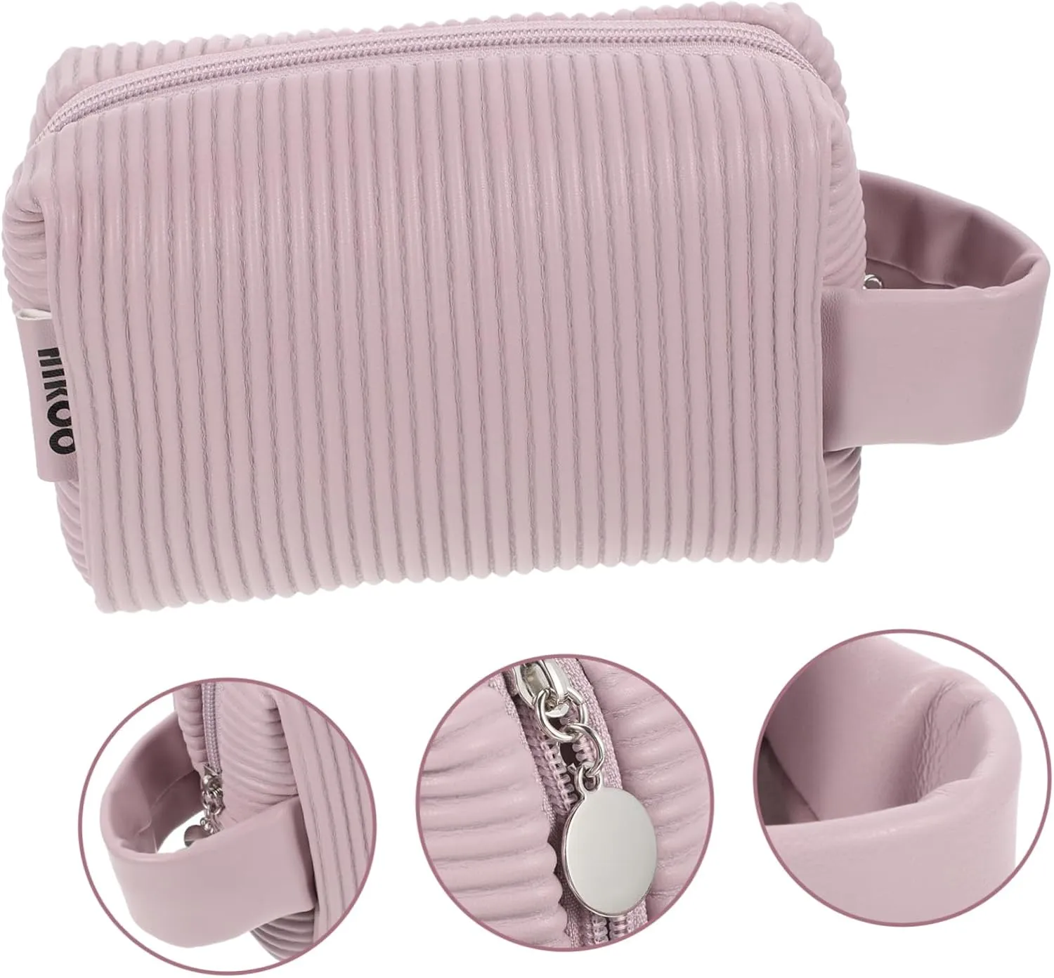 Angoily Make up Bag Travel Storage Portable Toiletry Storage Holder Large Capacity for Cosmetics Makeup Tools, Pink, 22x8cm