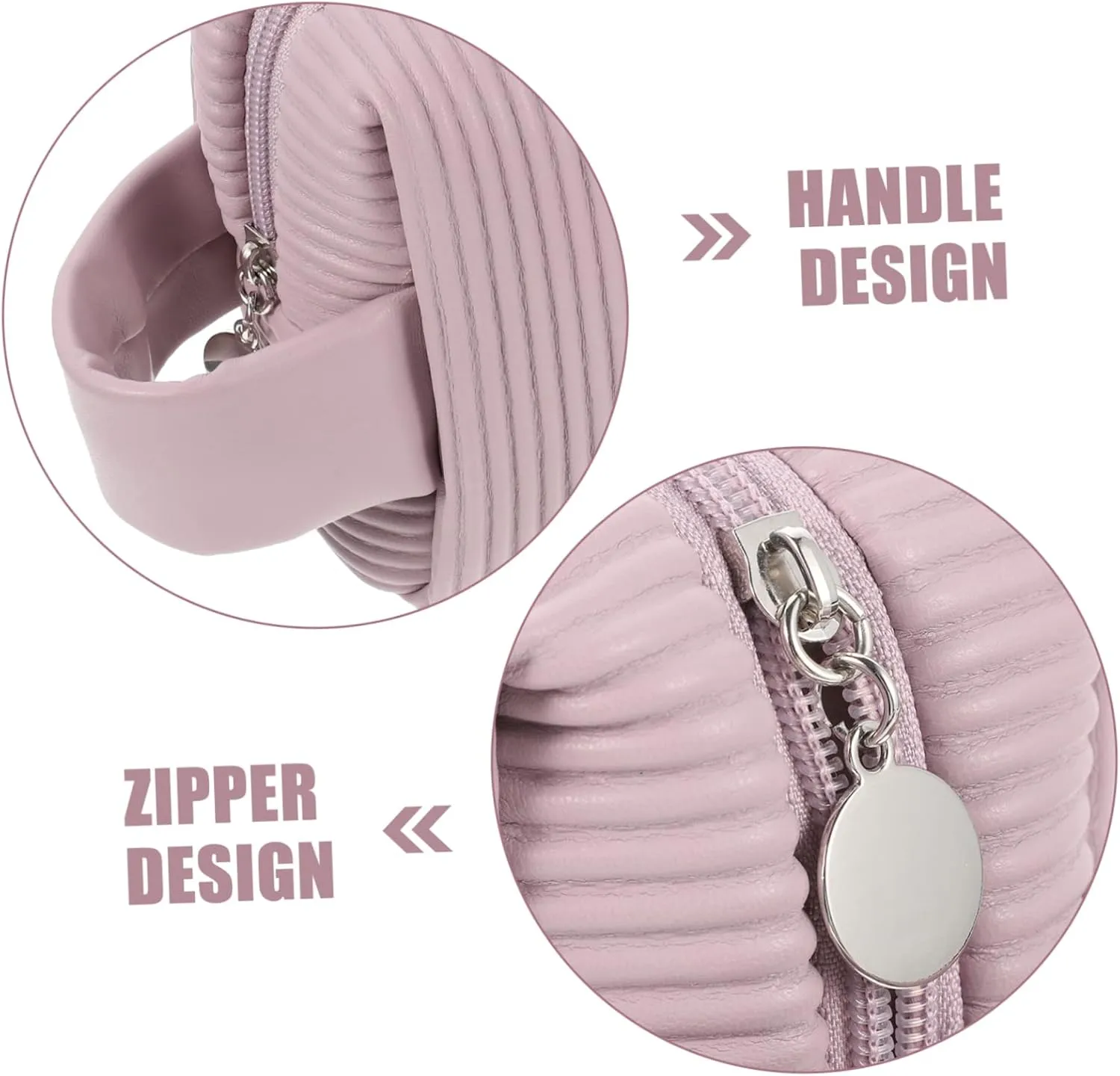 Angoily Make up Bag Travel Storage Portable Toiletry Storage Holder Large Capacity for Cosmetics Makeup Tools, Pink, 22x8cm