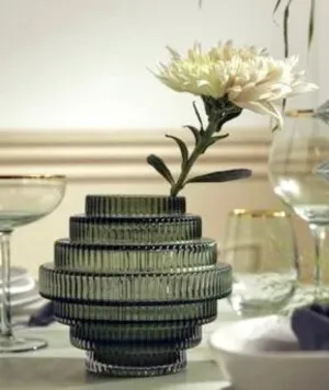 Art Deco Tiered Glass Vase