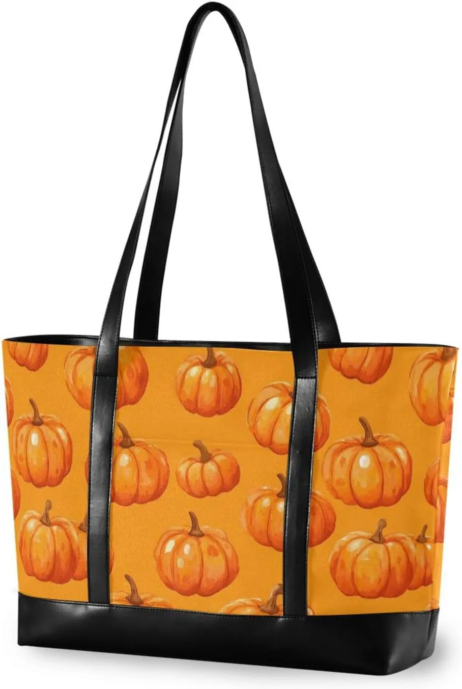 Autumn Orange Punpkins professional handbags with zipper canvas tote bag for flight with diaper bolso para laptop mujer