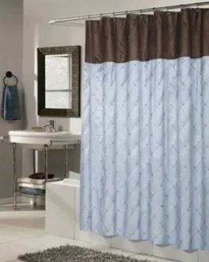Balmoral Embroided Fabric Shower Curtain