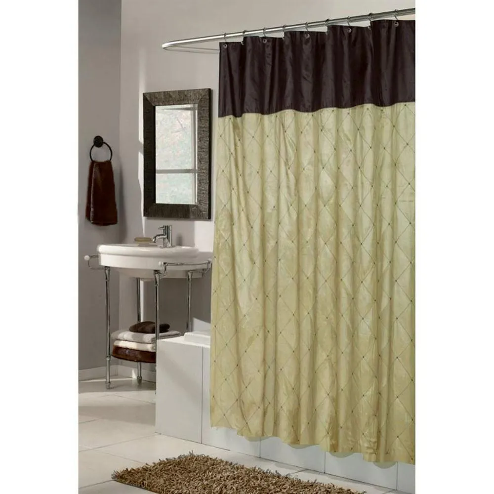 Balmoral Embroided Fabric Shower Curtain