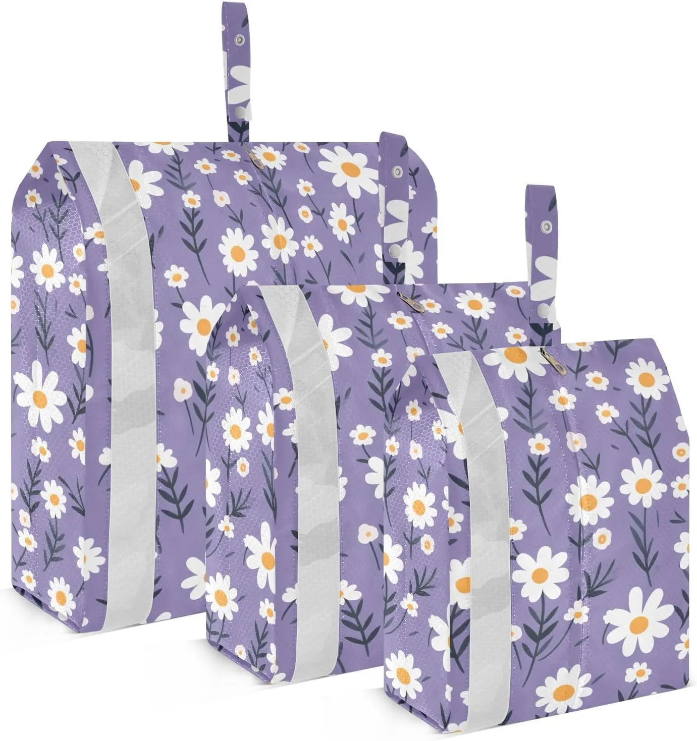 Beautiful Leaves Purple Floral Packing Cubes for Travel 3 Set Travel Organizer Bags Luggage Organizer Bags for Suitcase