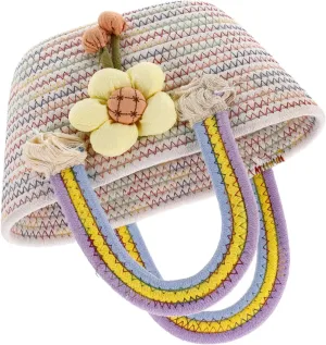 BESTYASH Elegant Handbag Handwoven Rainbow Mini Bag Summer Handbags Bucket Bag for Women Boys and Girls' Wallet Versatile Fashion Item