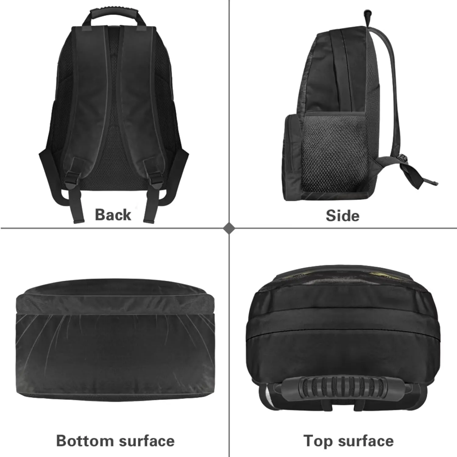 Black Cat Backpack for School Large Capacity Bookbag and Lunch Box Set for Boys Versatile Lunch Bag with Shoulder Strap 4 Piece Back to School Gifts