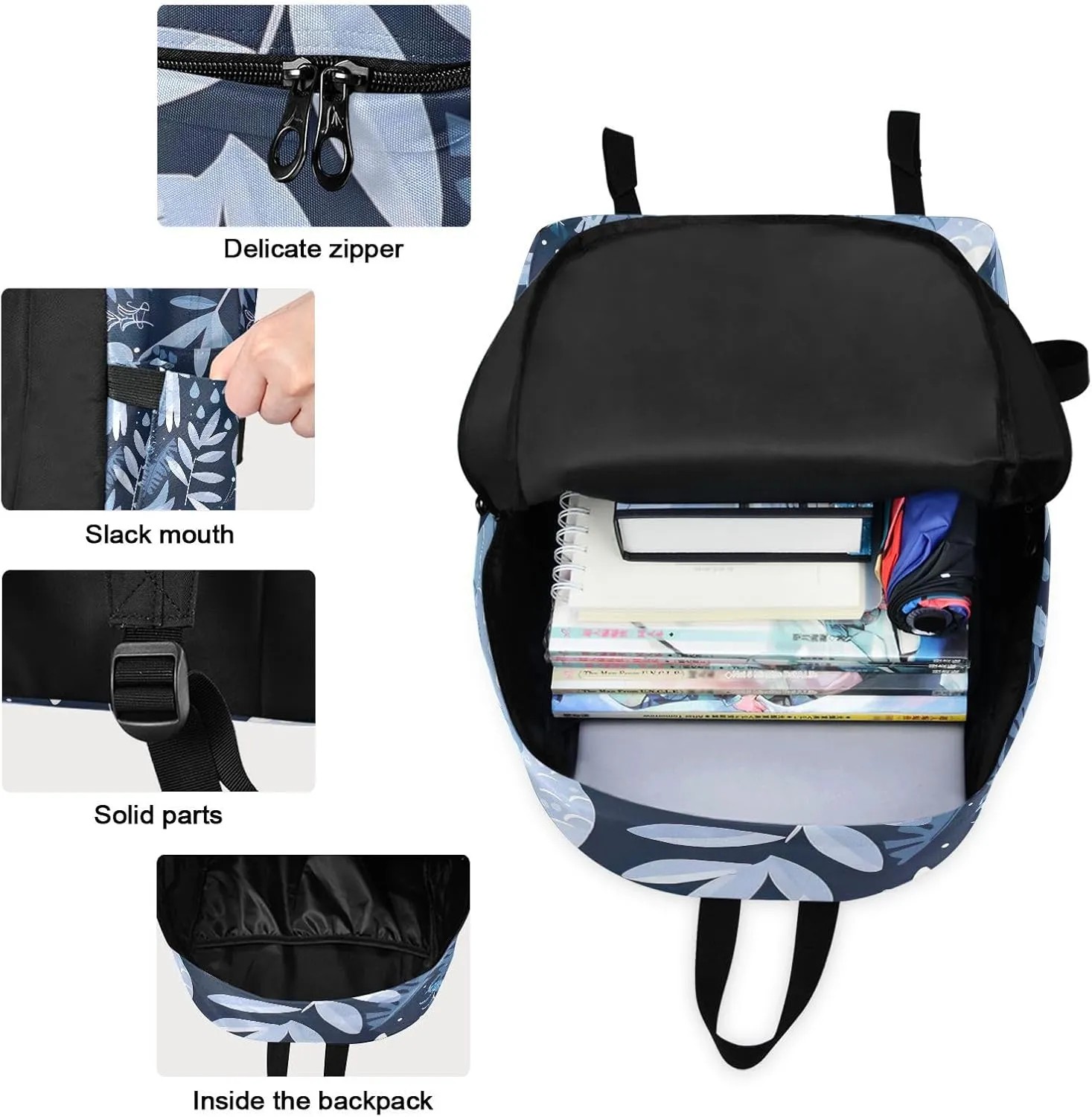 Blue Cockatoos Backpack and Lunchbox Waterproof Beach Backpack, Simple Modern Backpack
