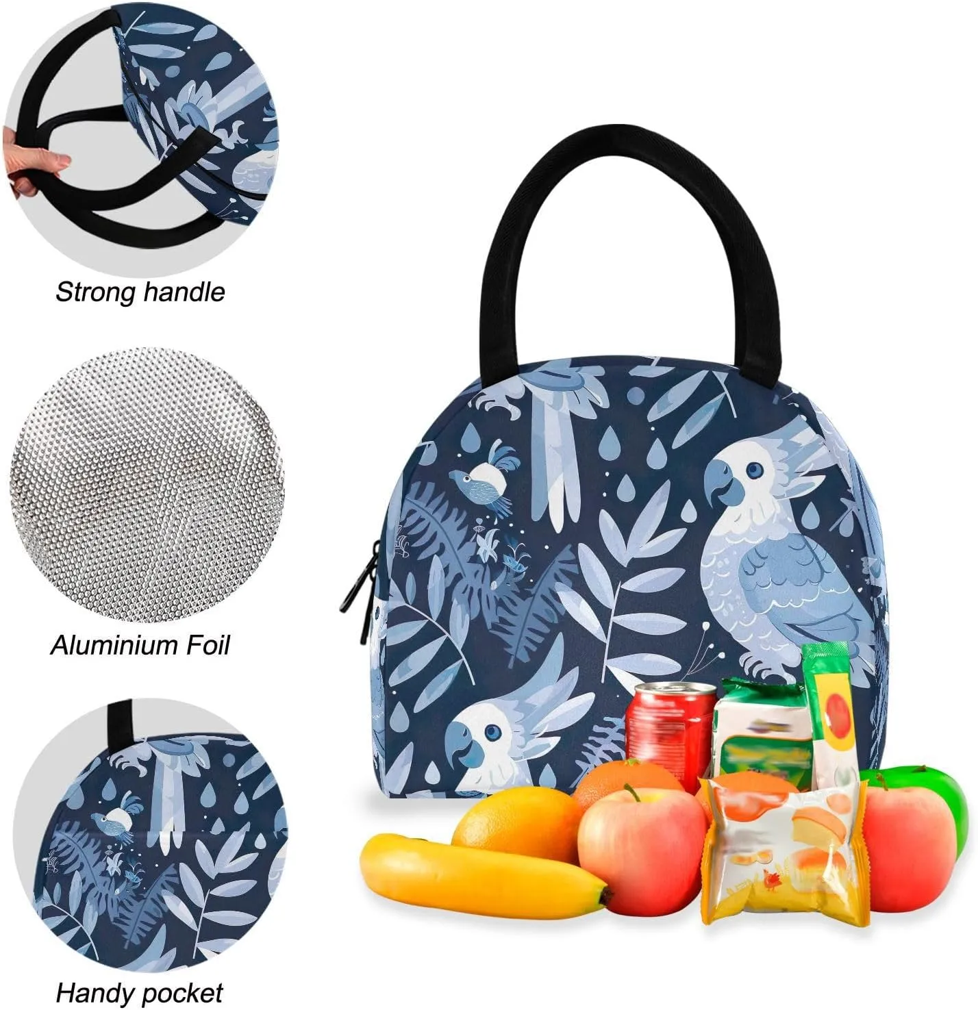 Blue Cockatoos Backpack and Lunchbox Waterproof Beach Backpack, Simple Modern Backpack