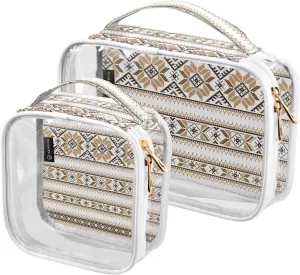 Bo_6_new_04 2 Pieces Clear Makeup Cosmetic Bags for Traveling Vacation Organizing, Toiletry Bags for Women Men, PVC Waterproof Travel Organizer