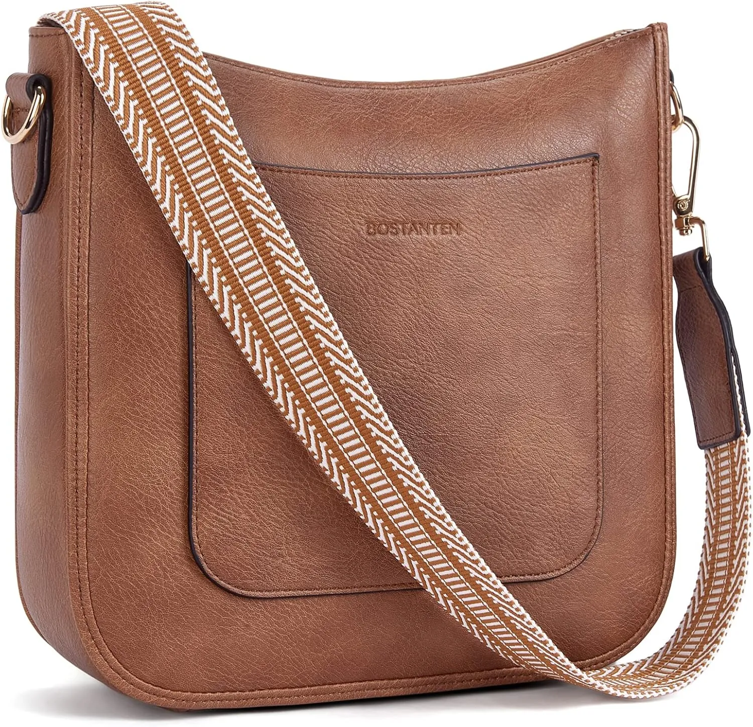 BOSTANTEN Leather Small Crossbody Bags for Women Designer Bundle Crossbody Bags for Women Trendy Vegan Leather Hobo Handbags
