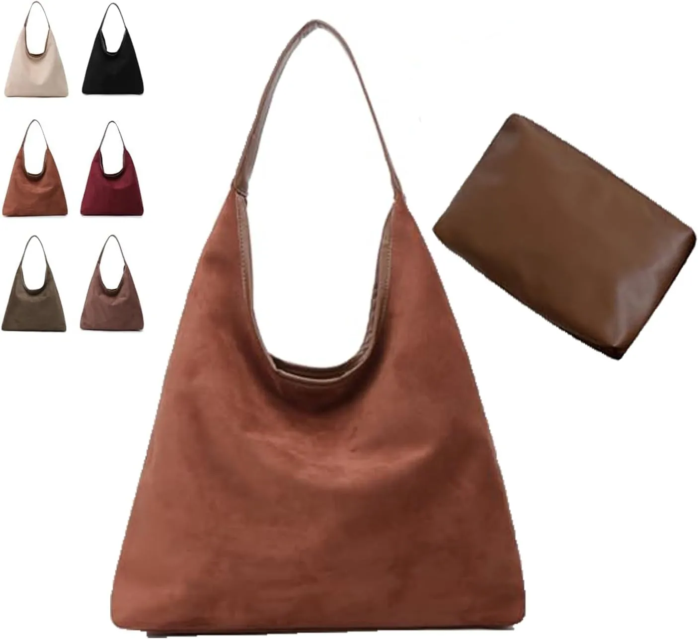 Brown Suede Bags for Women Suede Hobo Bags Suede Purse Tote Handbags 2025
