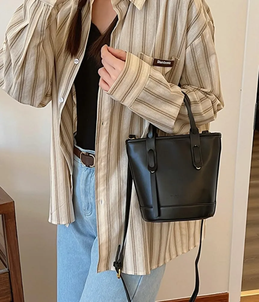 Bucket Bag for Women PU Leather Tote Bags Modern Hobo Shoulder Bag Large Satchel Handbag Purse