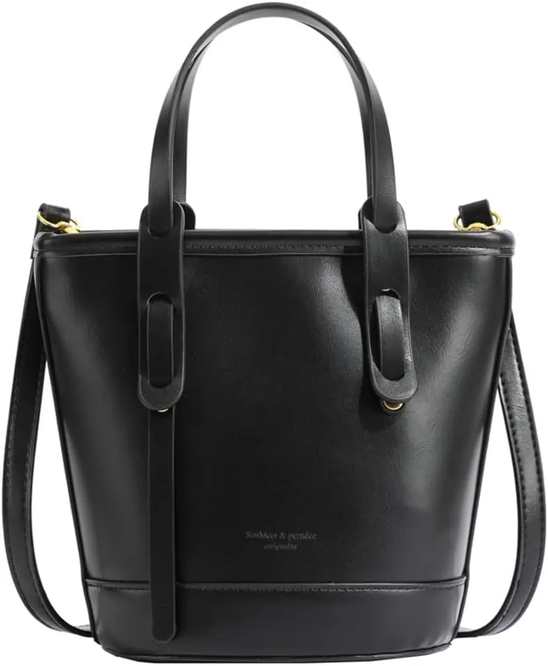 Bucket Bag for Women PU Leather Tote Bags Modern Hobo Shoulder Bag Large Satchel Handbag Purse