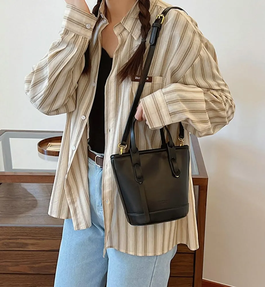Bucket Bag for Women PU Leather Tote Bags Modern Hobo Shoulder Bag Large Satchel Handbag Purse