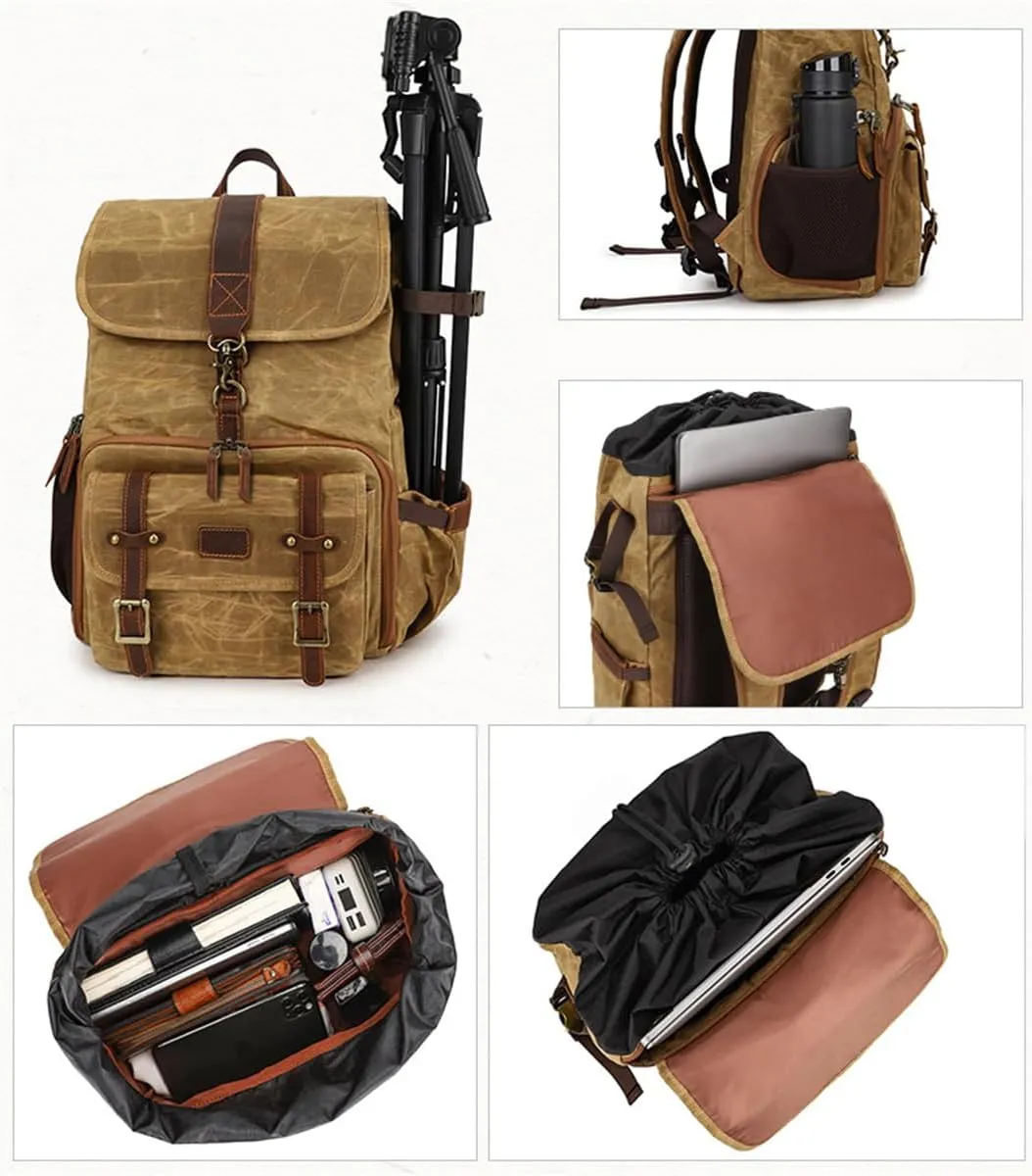 Camera Backpack Bag Professional for SLR DSLR Mirrorless, Hiking Waterproof Camera Case with Laptop Compartment (Grey)