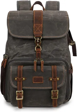 Camera Backpack Bag Professional for SLR DSLR Mirrorless, Hiking Waterproof Camera Case with Laptop Compartment (Grey)