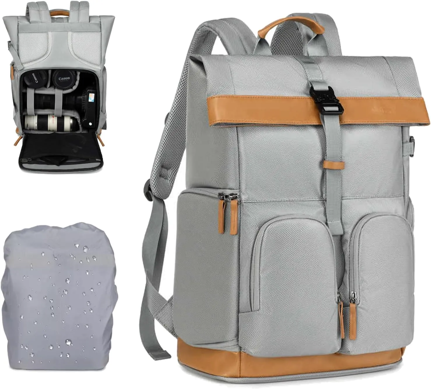Camera Bags for Photographers,Professional DSLR Camera Backpack Bag with Waterproof Rain Cover,Laptop Compartment Tripod Holder Bag, Suitable for Shooting, Commuting, Travel, Holiday Gifts